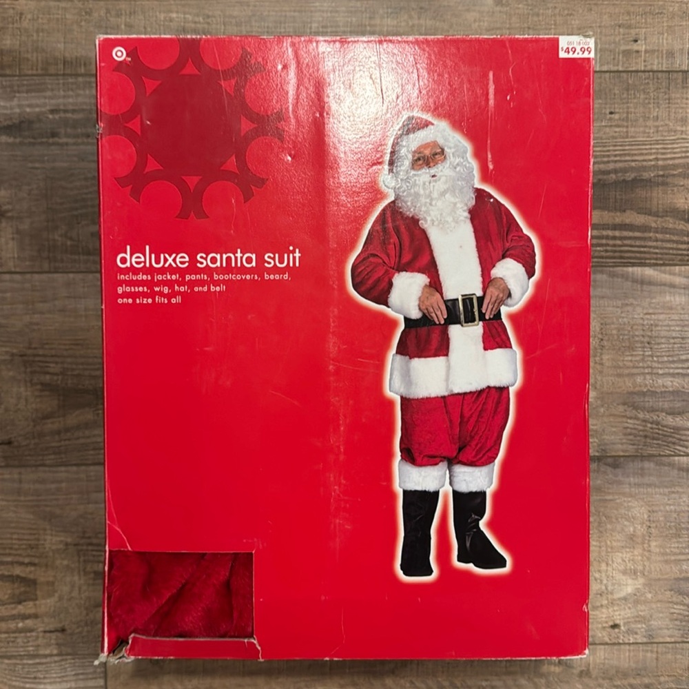 Target Deluxe Santa Suit W/ Box Great Condition